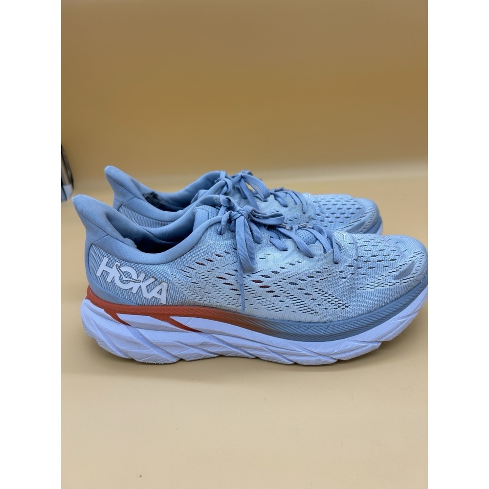 Hoka One One Women's Light Blue and Coral Running Shoes - Picture 3 of 8